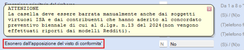 esonero apposizione visto conf dichiarazione iva