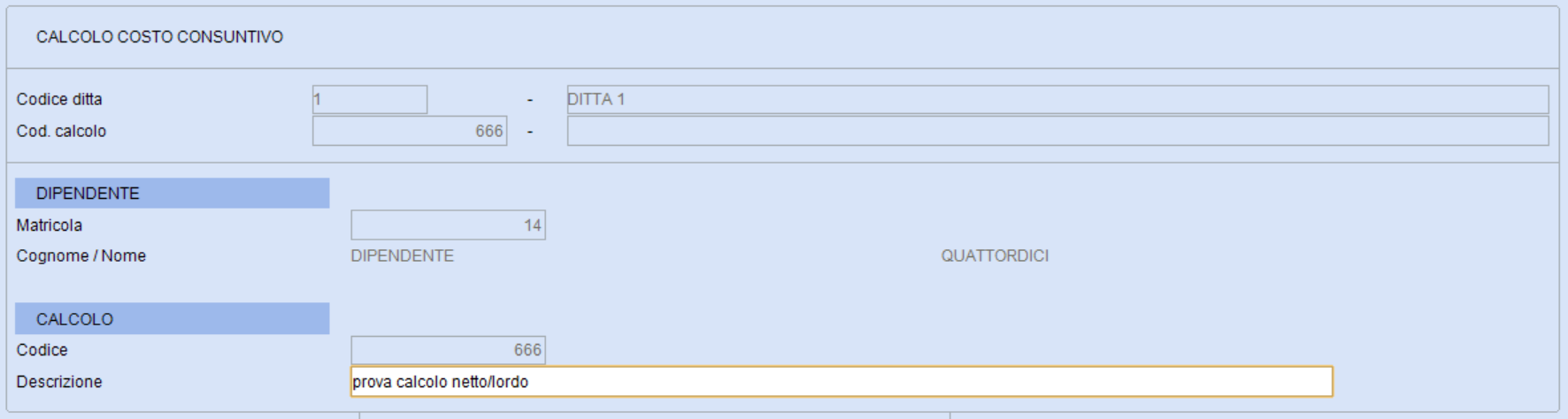 Netto_Lordo caricamento codice calcolo da dipendente