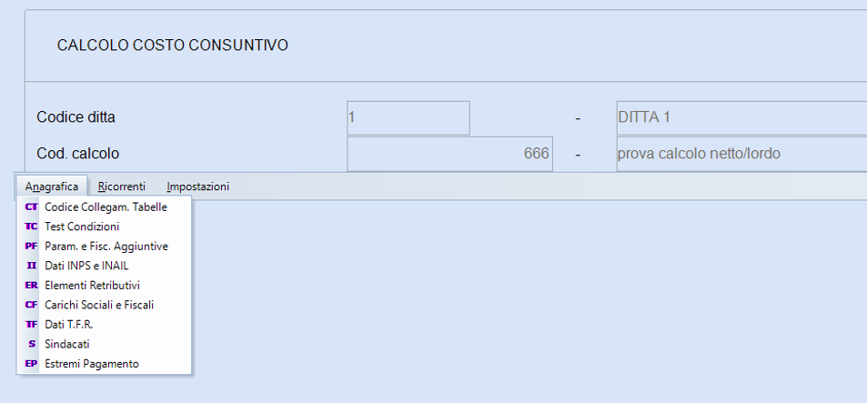Netto lordo anagrafica