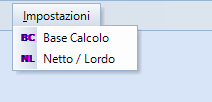 Netto lordo impostazioni