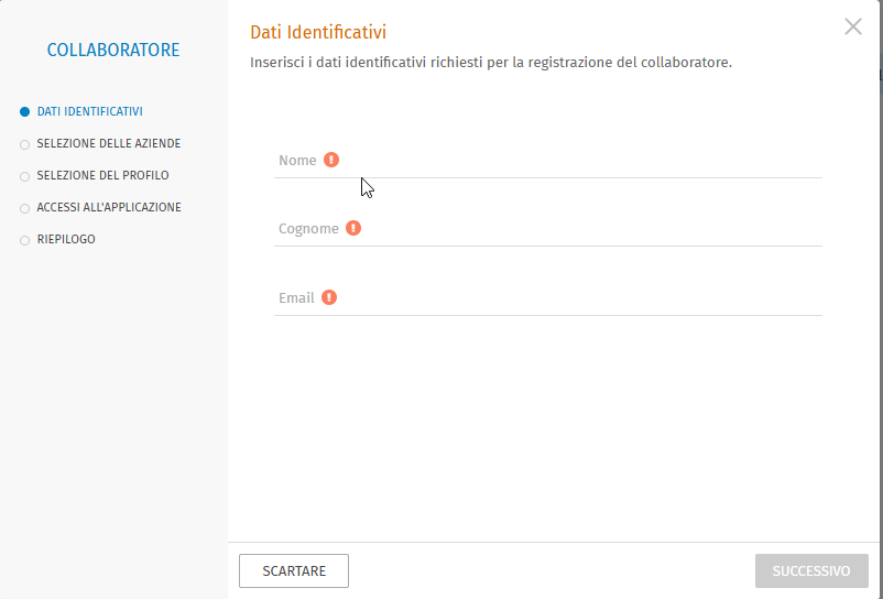 Dati identificativi collaboratore