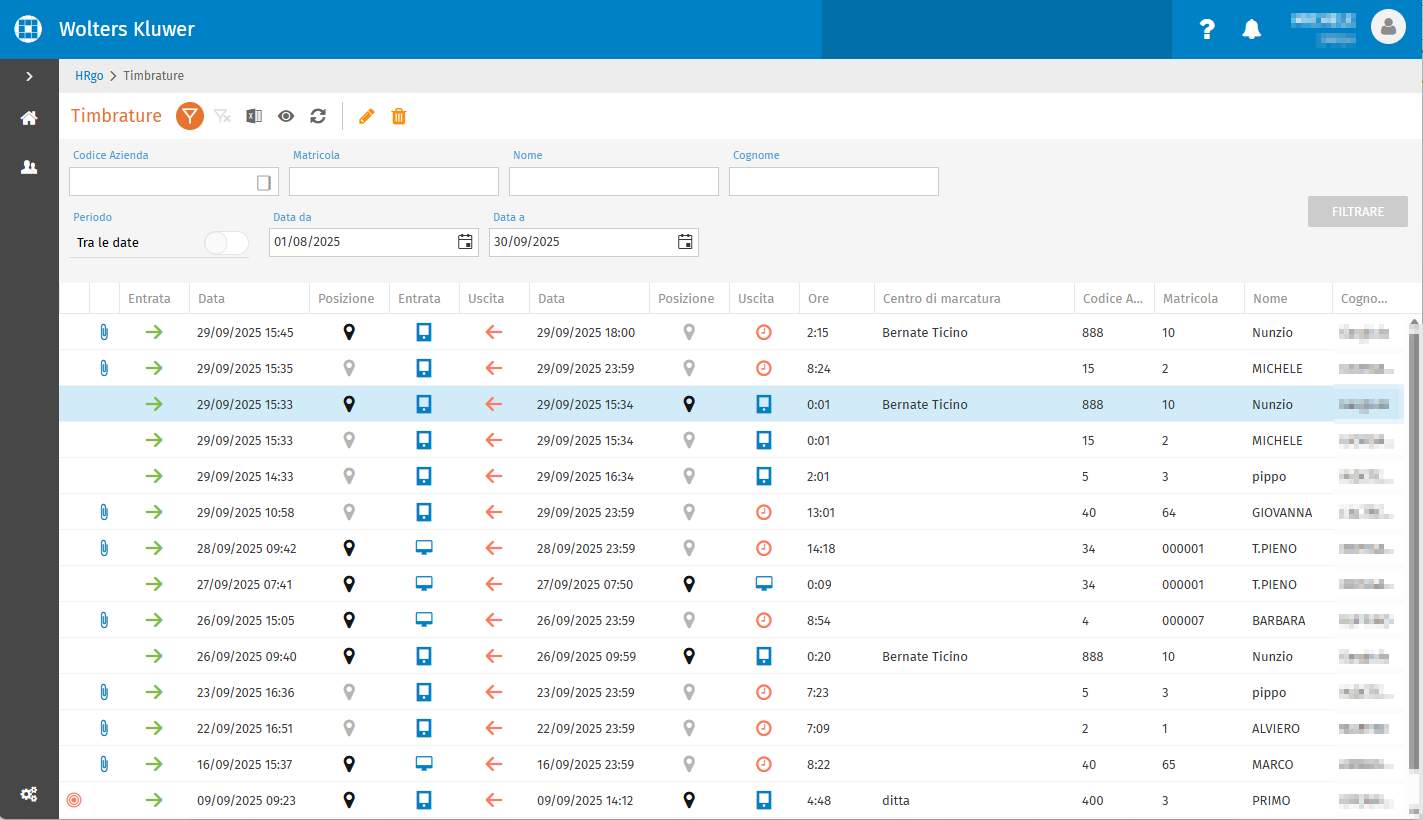 Timbrature