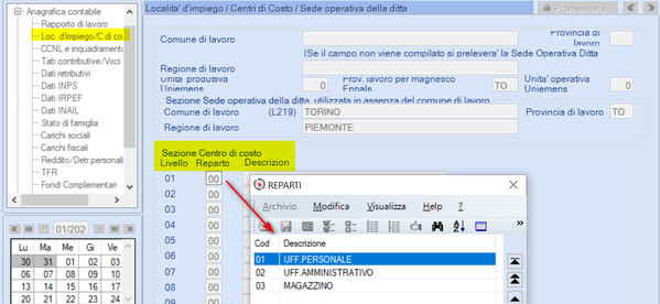 Impostare centri di costo aziendali e collegarli ai lavoratori (3)