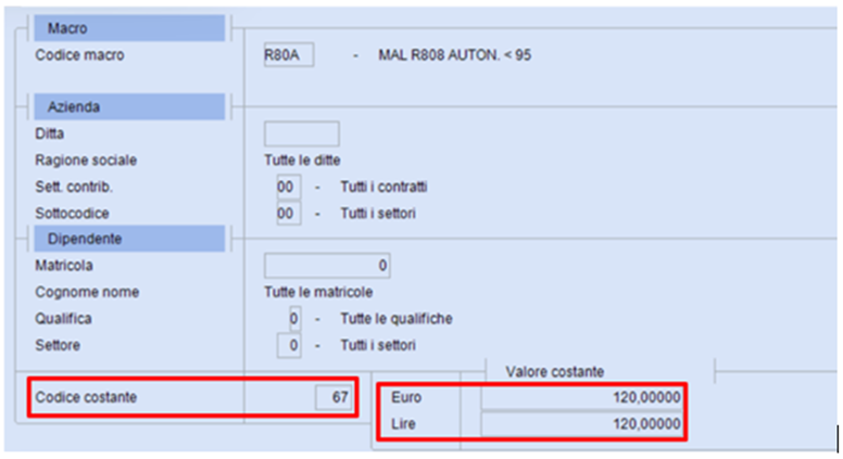 Valore costante macro R80A