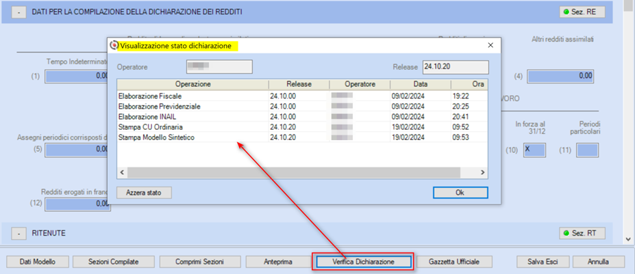 Verifica dichiarazione