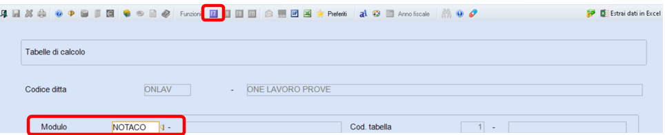 ACCESSO TABELLE DI CALCOLO NOTACO