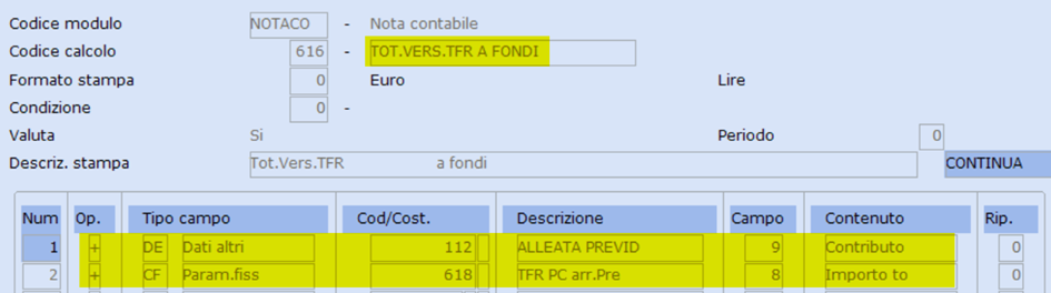 notaco tot versamento TFR a fondi complementari