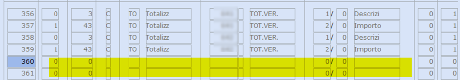 righi vuoti in tabella stampa notaco
