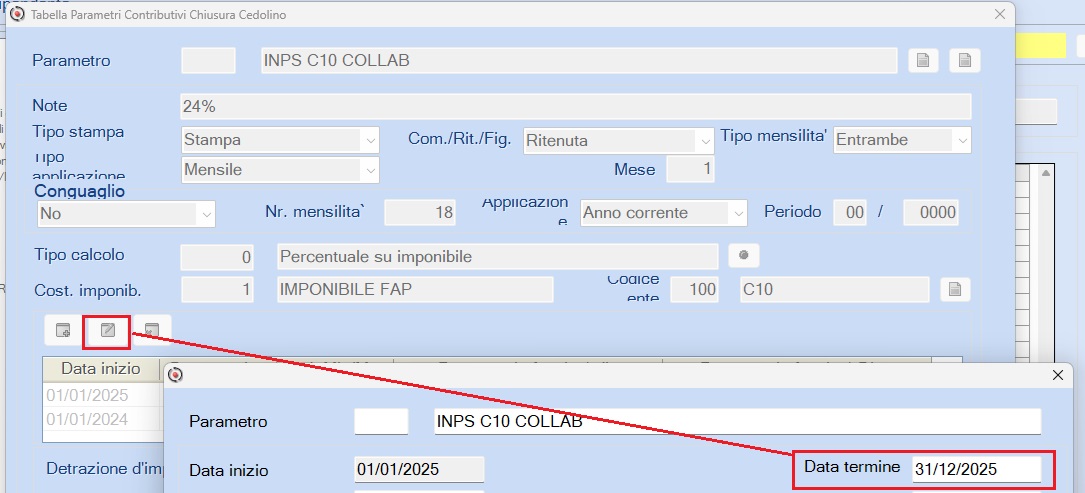 Parametro CoCoCo_Chiusura periodo validità