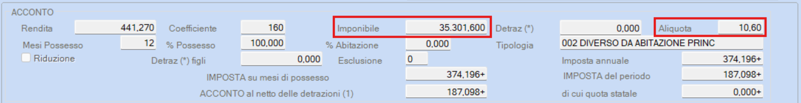 Calcolo IMU con imponibile al 50%