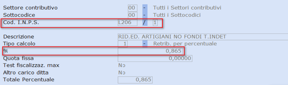 Contributi DM10 rigo L206 SUFFISSO 1