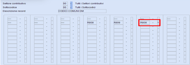 Tabella codici comuni DM10_Rigo R808/1