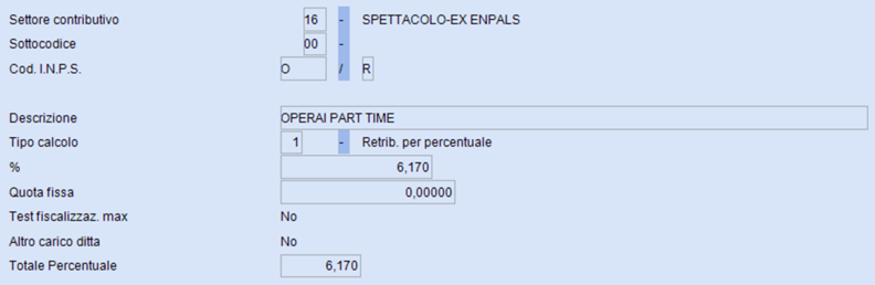 Aliquota contributiva operaio part time
