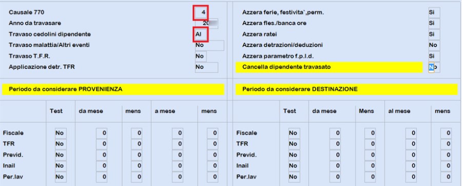 spostamento dipendenti