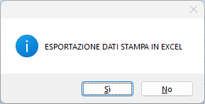 Esportazione dati stampa in Excel