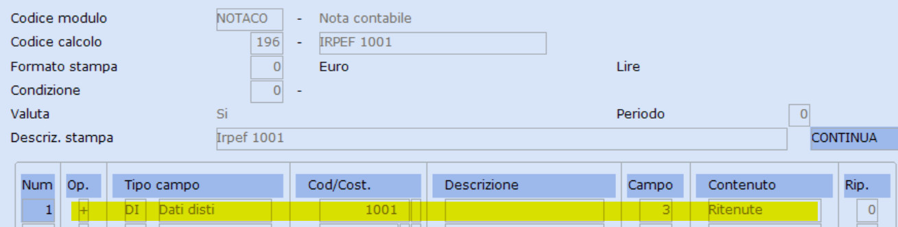 Totalizzatore 196 Irpef 1001