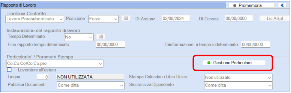 Gestione particolare
