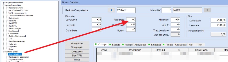 giorni retribuiti storico cedolini