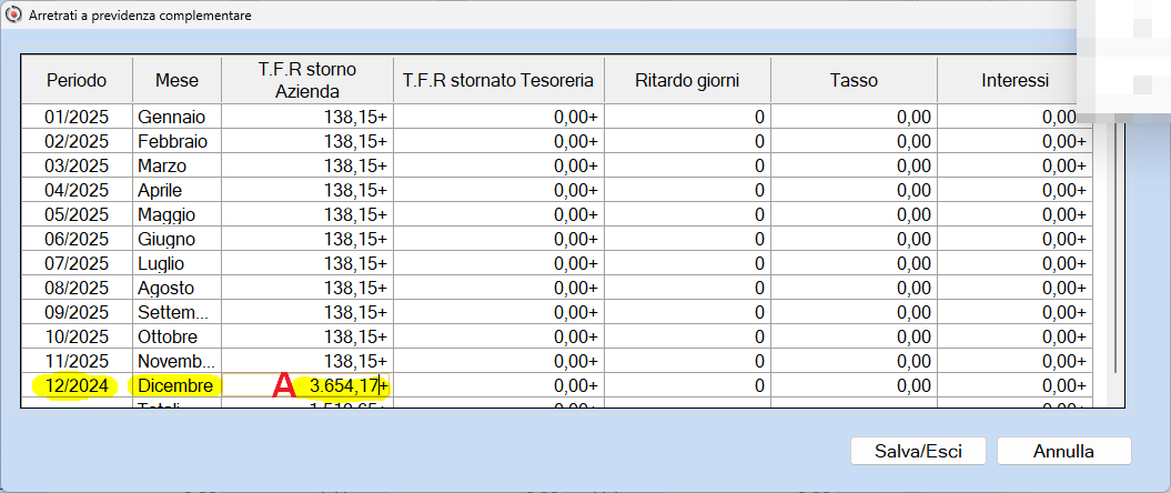 Versamento a previdenza complementare fondo pensione del TFR maturato dalla data di assunzione
