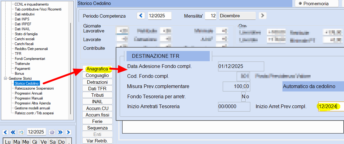 Versamento a previdenza complementare fondo pensione del TFR maturato in più di un anno
