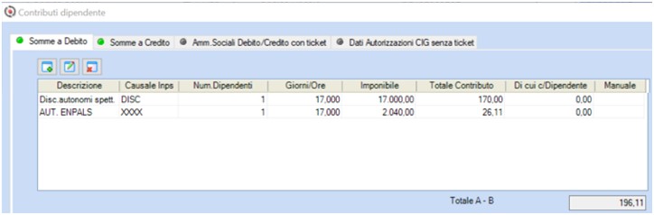 CONTRIBUTI A DEBITO