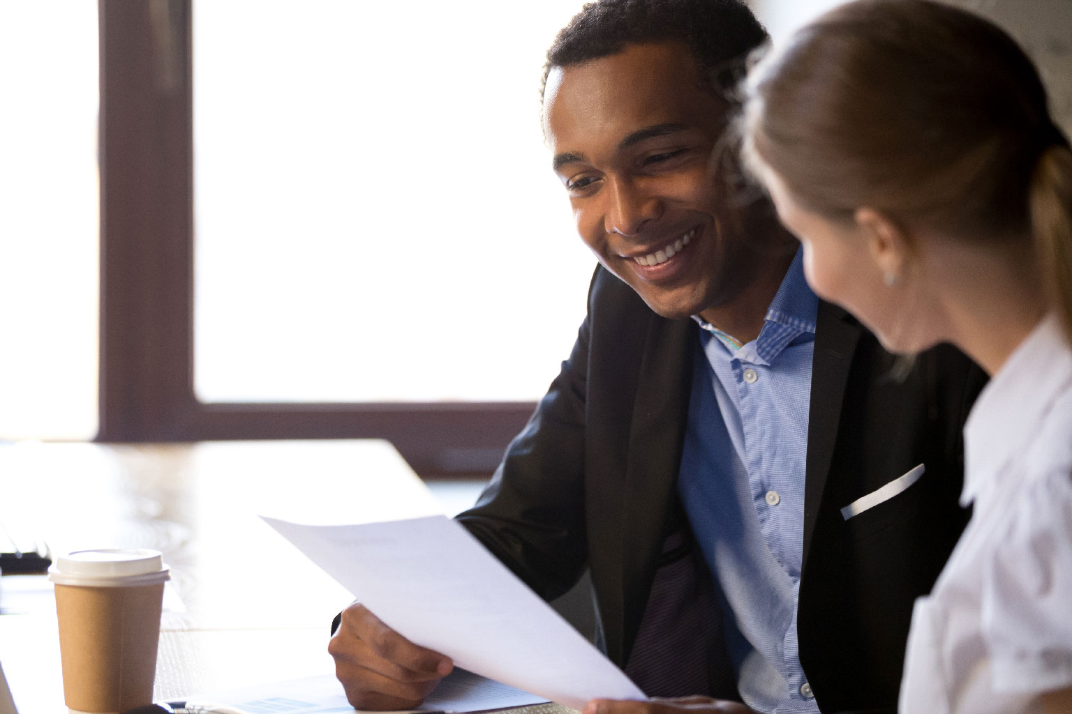 Smiling african american businessman