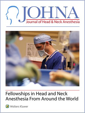 Journal of Head & Neck Anesthesia cover