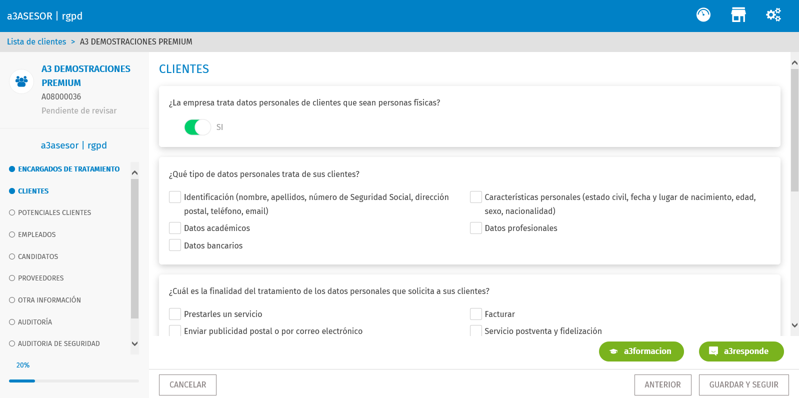 clientes información