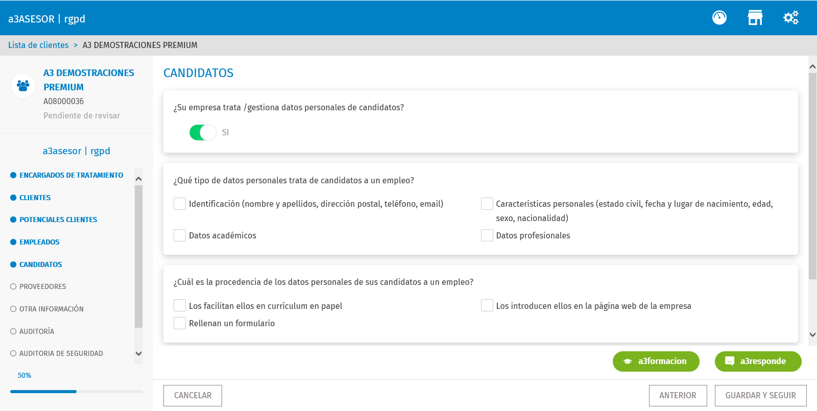 Canditatos información