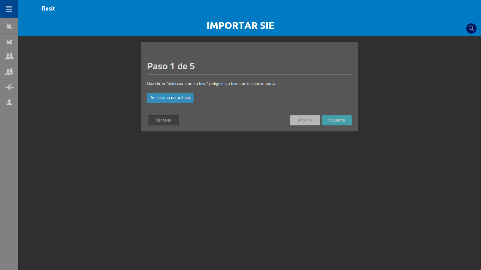 Seleccionar fichero sie
