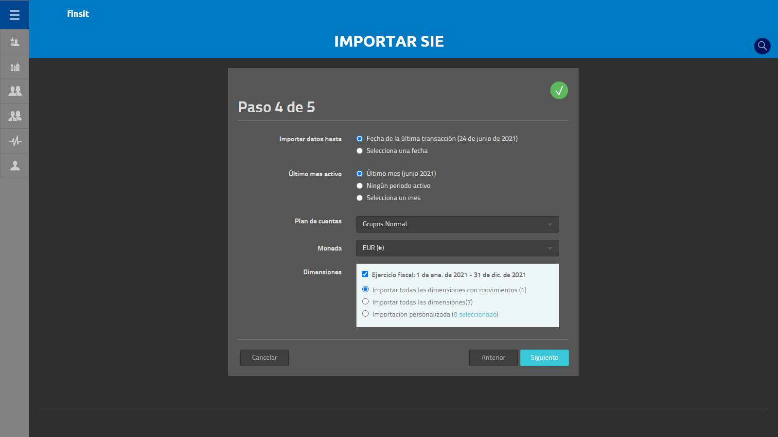 Seleccion de datos a importar