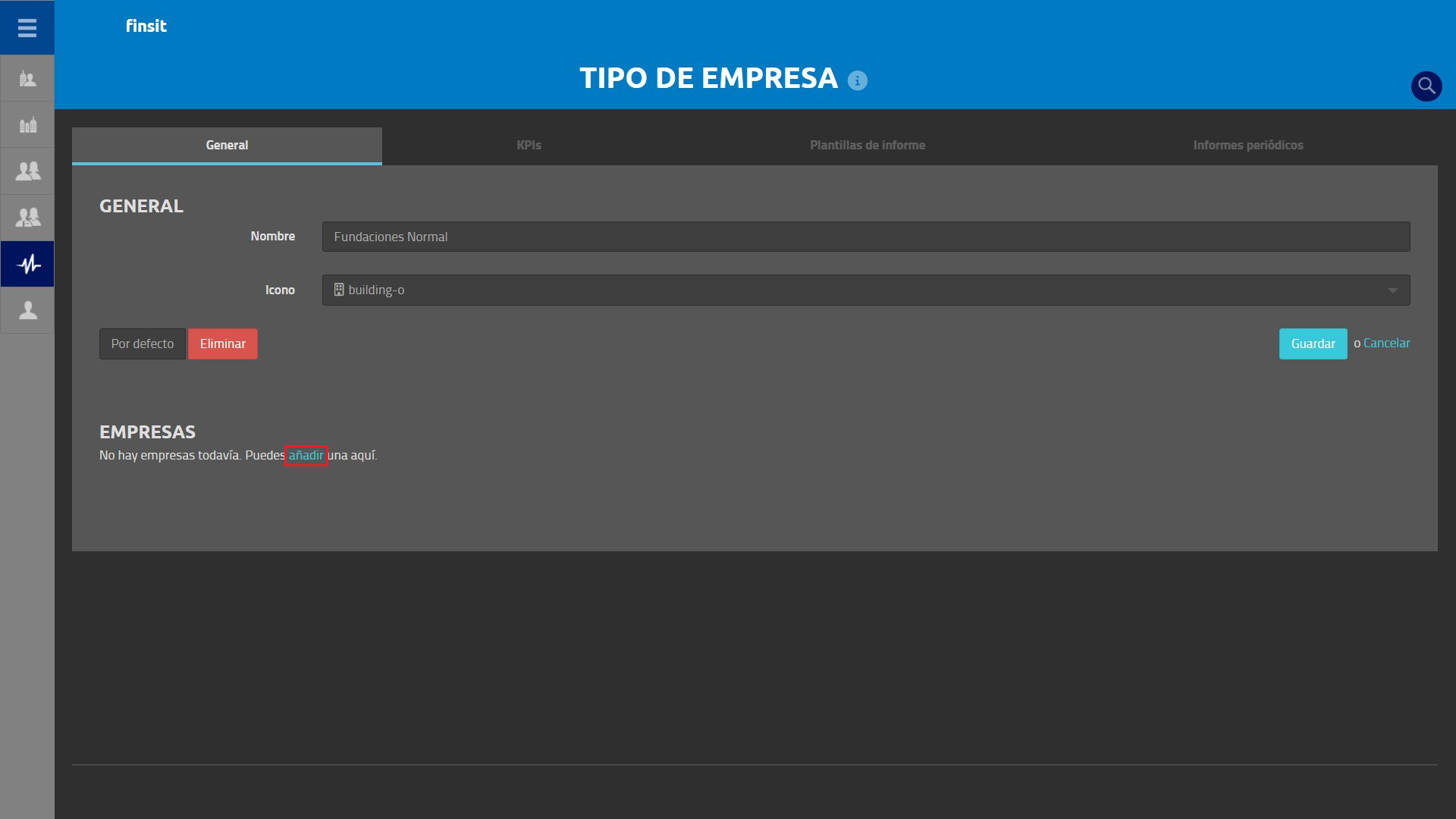 Tipo de empresa Añadir
