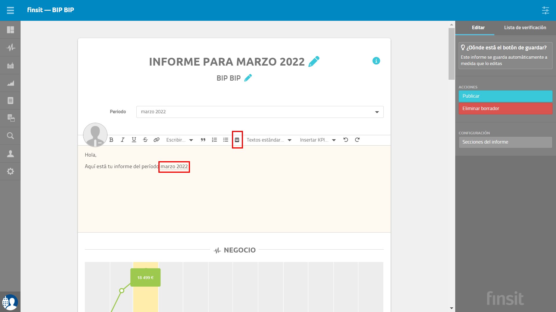 botón insertar periodo