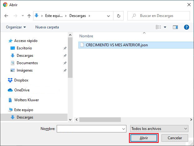 Abrir Importar KPI descargado