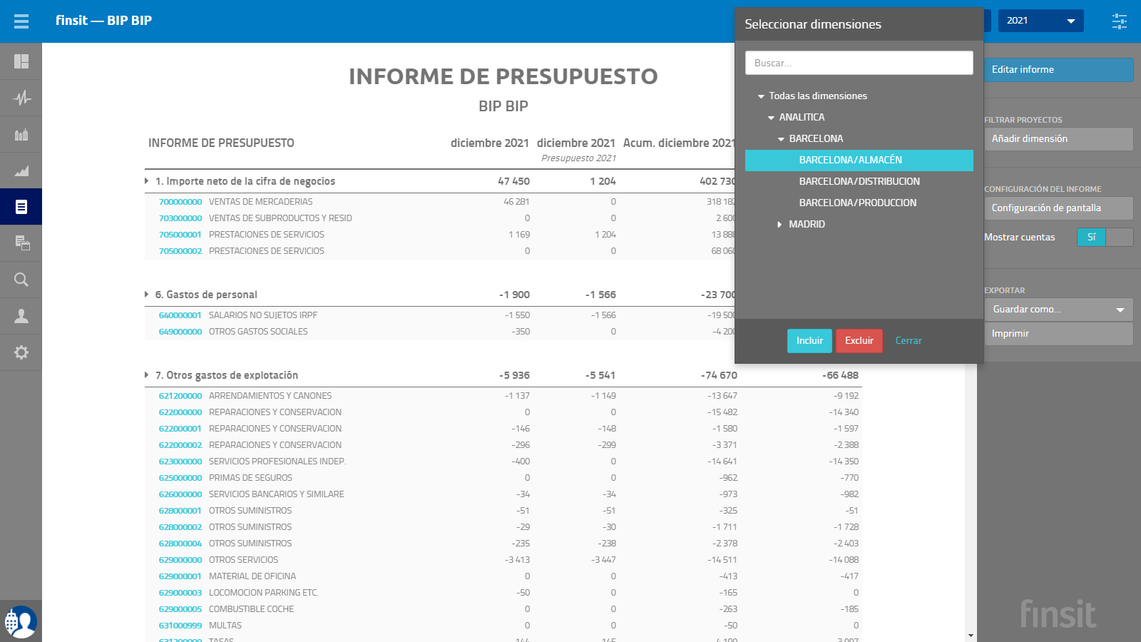 Informes Presupuesto Diemnsiones