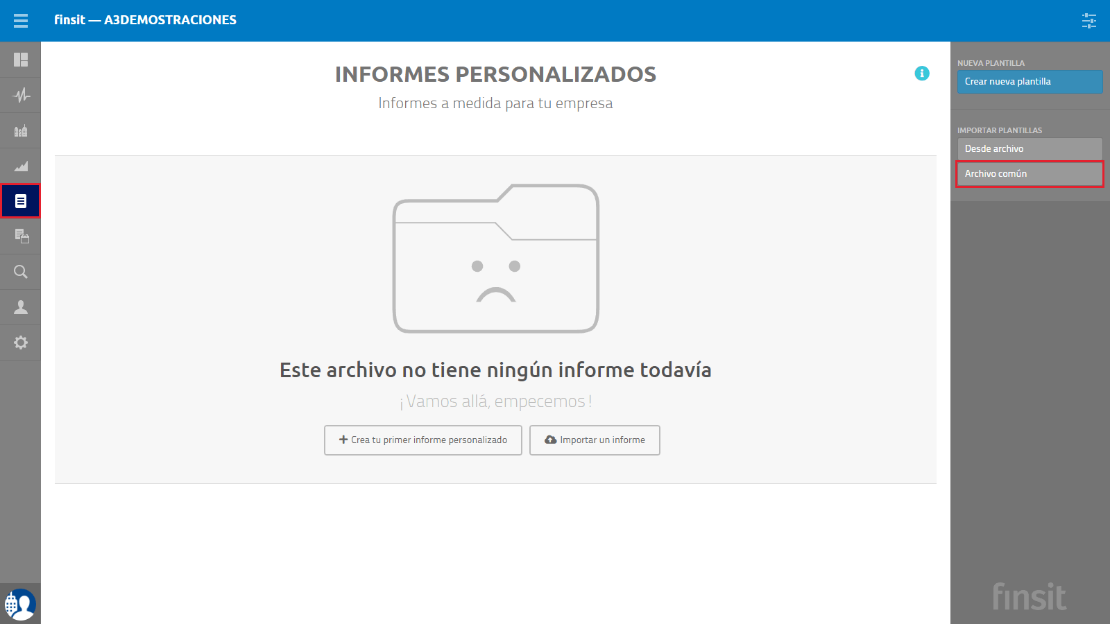 Informes personalizados Archivo comun