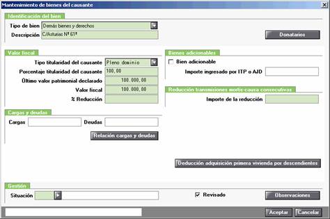 Mantenimiento de bienes del causante
