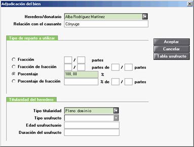 Adjudicación del bien