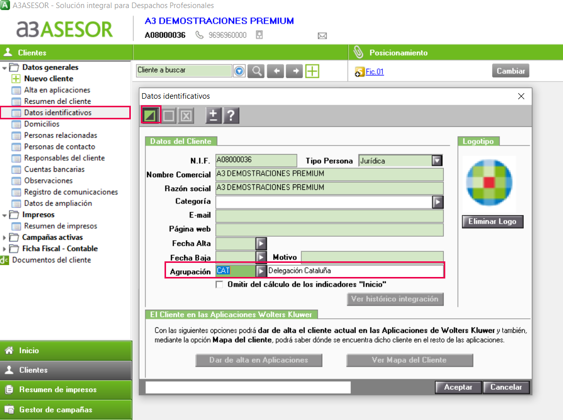 informar agrupacion