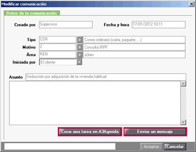 Modificar comunicación