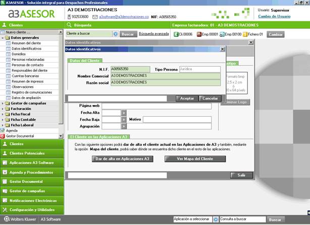 Datos identificativos nuevos clientes