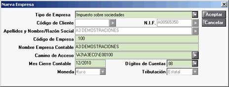 Nueva empresa