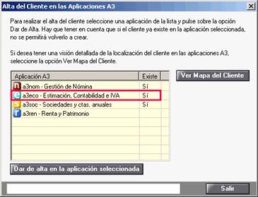 Alta de clientes en aplicaciones
