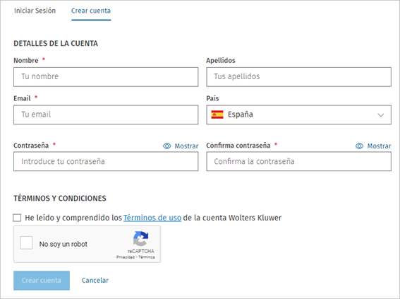 Datos de la cuenta