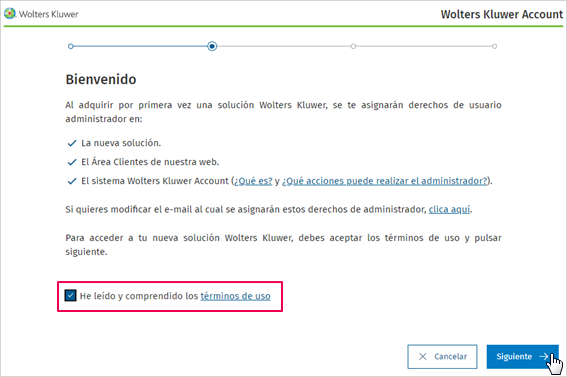 aceptar terminos de uso bienvenida