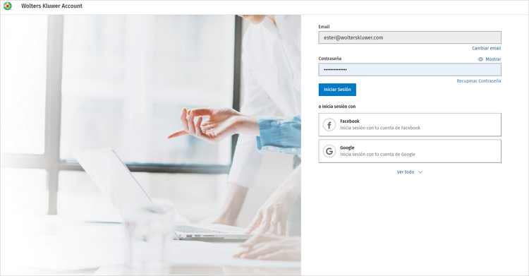 informar mail y password