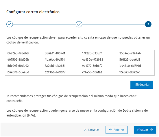 codigo recuperacion