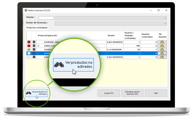 Ver productos activados