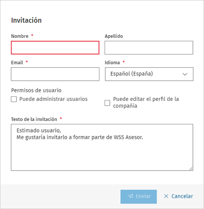enviar invitacion