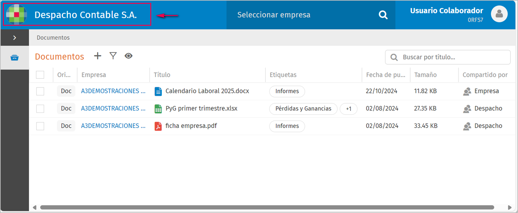 vista personalizada